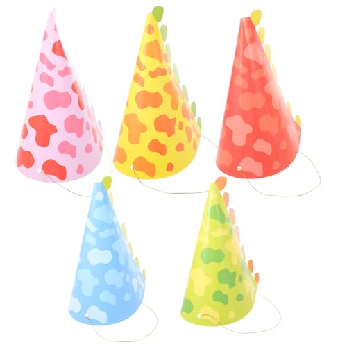 Veemoon 10 Pezzi Cappellini da Festa Dinosauro per Cappello a Cono di Carta Colorato Copricapo per Compleanno Tema Dinosauri Accessori Fotografici per Feste