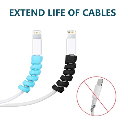 HUMBLE® Spiral Charger Cable Protector Data Cable Saver Charging Cord Protective Cable Cover (25 Pieces)