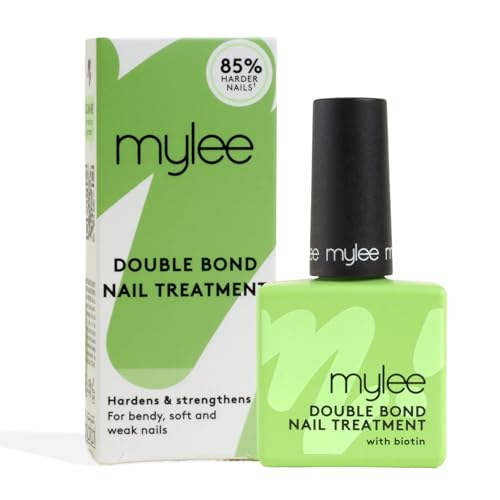 Mylee Double Bond Nail Treatment - 99% Nail Keratin Repair - KeraBuild Technology with Biotin AHA & PHA - Strengthens Rebuilds & Restores Weak Soft or Bendy Nails - 13.5ml