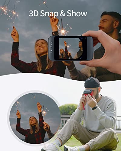 Kandao 3D Digital Camera, 4K 60Fps Capture Stereoscopic Camera, 2.54" Touch Screen, 60Mbps, Imu Image-Stabilization, 64G Sd Card, Qoocam App Photo&Video 3D Vr Camera, Black Pack #TOP2