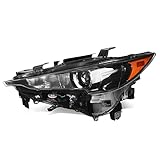 Auto Dynasty [Non Adaptive LED Projector Headlight Lamp Compatible with Mazda CX-5 2017-2021, Driver Left Side, Black Housing Amber Corner