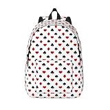 Qeaode Poker Theme Playing Card Theme Casual Canvas Daypack – Durable Polyester Backpack For Travel, Work & Outdoor Use