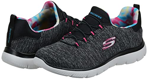 Skechers Skechers Women's Summits - Rainbow Swirl Sneaker, Black/Hot Pink, 8 W