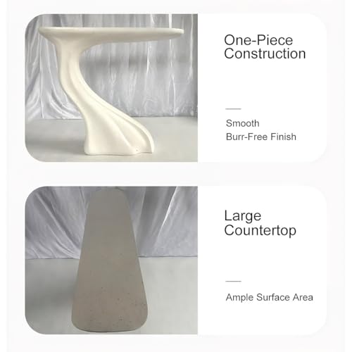 Mesa consola artística moderna blanca de una pieza con gran mesada 6
