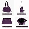 CALUOMATT Tote Bag for Women Canvas Tote Bags Handbags for Women Crossbody Bag with Multiple Pockets, Dark Purple #3