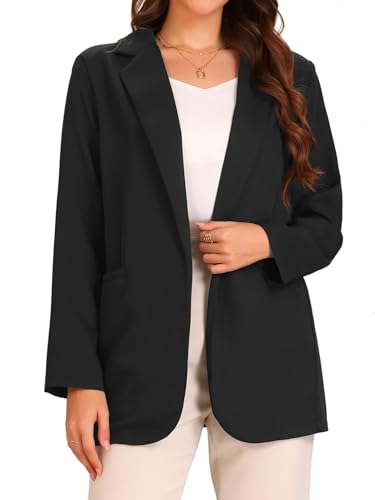 Allegra K Business Casual Blazer for Women's Long Sleeve Open Front Office Work Suit Jacket Blazers with Pockets