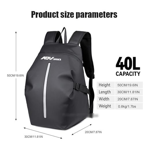 Sac à dos de moto pour ADV350 grand vélo polyvalent avec bandeau réfléchissant