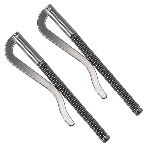 PATIKIL 80mm Spring Clip Bar, Metal Slim Open Coil Holder Clamp for Wallet Credit Card Leather Craft - 2 Pack (Black)