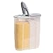 2 in 1 Bote Cereales con Hermético Cubierta,2.5L Recipientes de Secos Cereale para Almacenamiento,Plástico Caja Alimentos Libre de BPA para Cocina,Dispensador de Harina Azúcar Arroz (Gris)