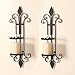 Adeco HD0006 Wall Hanging Candle Holder Sconce, Black with Antique Finish