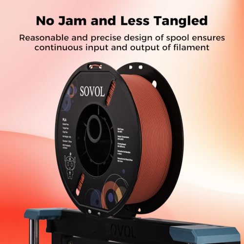 Image of Sovol 3D Printer Matte PLA Filament 1.75mm 1KG (2.2lbs), Coral Red
