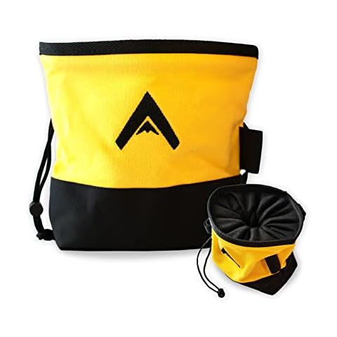 ATACAMA Chalkbag zum Bouldern und Klettern - Kletterausrüstung Set groß - Magnesium Beutel für Chalk - Kletter u. Bouldern Zubehör - Kalk Beutel Crossfit - Kreidebeutel - Indoor-Klettern - Chalk Bag Cover