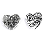TierraCast Silver Buttons - Pewter Amor Heart (2 Pieces)