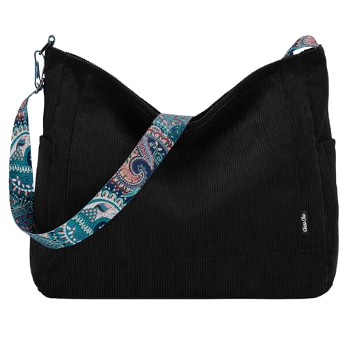Image of Chase Chic Corduroy Tote Bag for Women, Large Messenger Bag Crossbody Hobo Bag Convertible Shoulder Handbag for Work