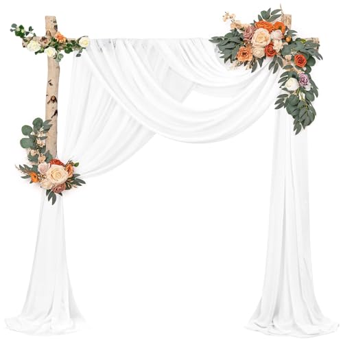 Whcctl 1.6 * 8m Decoracion Boda, Arco de Boda, Cortina de Tul, Arco Nupcial, Cortina Transversal de Tul, para Ceremonia, Recepción, Fiesta, Telón de Fondo