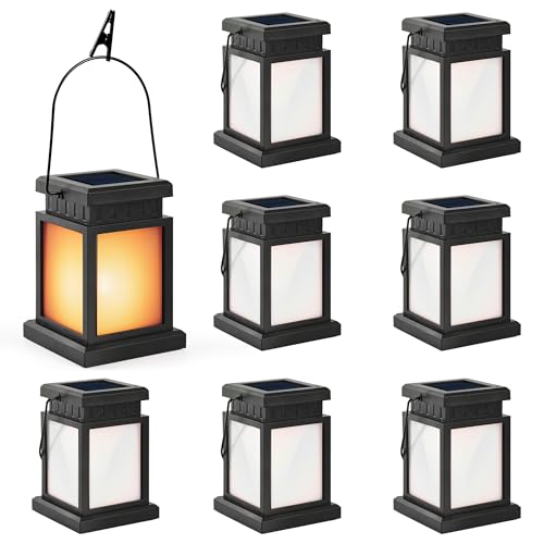 GIGALUMI Solar Lanterns Outdoor Waterproof, 8 Pack...
