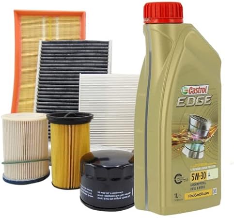 Kit tagliando auto, kit quattro filtri e 5 litri olio motore Edge...
