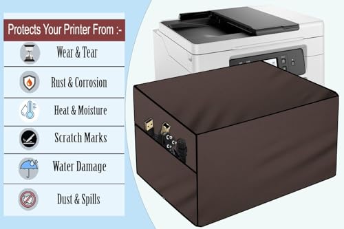 Image of The Furnishing Tree Polyester Waterproof & Dustproof Printer Cover - Compatible with Auto Duplex Brother HL-L3220CDW Printers, Coffee , Dimensions in DxWxH - ( 40x42x26 CM)