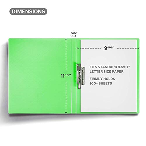 CRANBURY Punchless Binder with Clamp (Assorted Colors, 4Pack