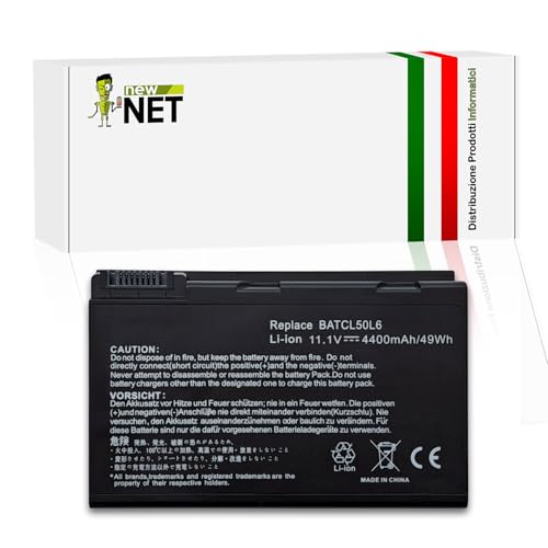 Codici batteria compatibili (descritti con le sigle Replace With, P/N, Part Number, Model Number, FRU): BATCL50L6 BATBL50L8 BATBL50L8H BT.00803.015 LC.BTP01.017 LC.BTP01.019