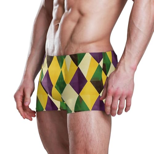 Mardi Gras Inspired Yellow Mens Swim Trunks Swimwear Bathing Suit Swim Brief Square Leg Board Short S-3XL 202b87954