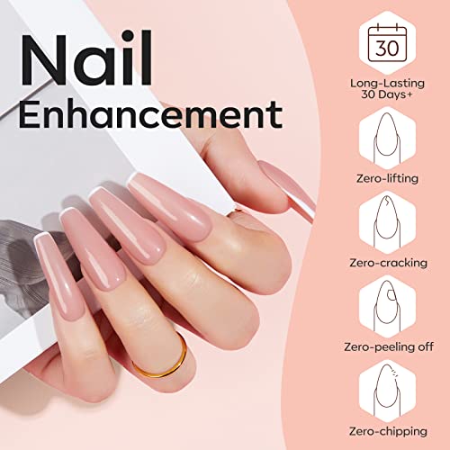 Modelones Builder Gel 6 Colors, 8-in-ONE Builder Nail Gel Set for Nails, Hard Gel Builder Nail Strengthener Extension Gel Base Gel Builder Gel in a Bottle - Image 4