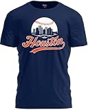 TeeStock Houston Baseball Shirt Cityscape Fan T-Shirt with Urban Skyline Graphic