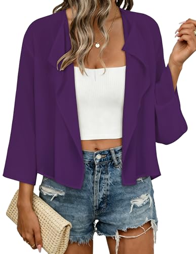 Image of Womens Summer Tops Short Shrugs Kimono Cardigans Casual Chiffon Bolero Jackets 2026