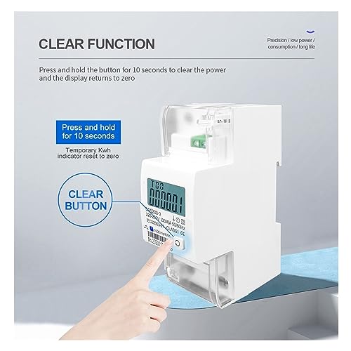Medidor de energía monofásico carril DIN 100A bidireccional importación exportación kWh 2