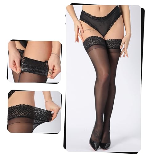 Thigh High Stockings for Women Silicone Lace Top Sheer Pantyhose Durable and Comfortable Nylon Material3