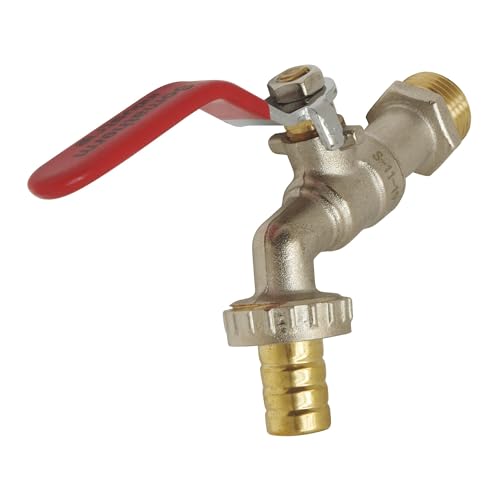 Somatherm Per Voi - Rubinetto Di Irrigazione Sfera - Maniglia In Acciaio Piatto - Ghiandola - Arrivo Uniclic 15/21 20/27 - Finitura Nichel - 3