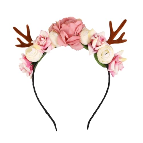 minkissy 3 Peças Tiara De Flor De Natal Tiaras De Chifre Festivo Aros De Cabelo De Natal Tiara De Ch