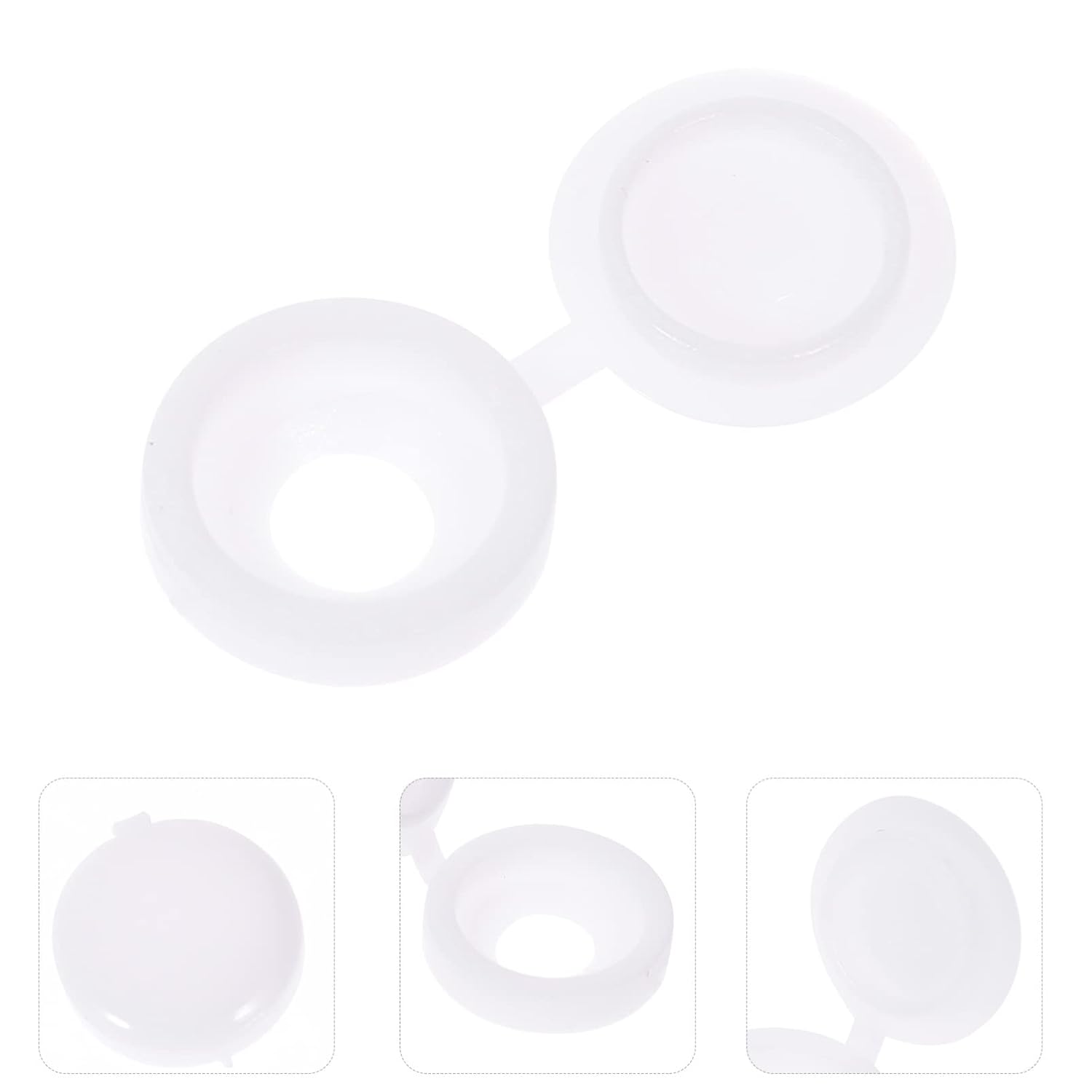 GLEAVI 100pcs Hinged Screw Caps for Decorative Use Screw Covers for Furniture and Kitchen and Easy Installation