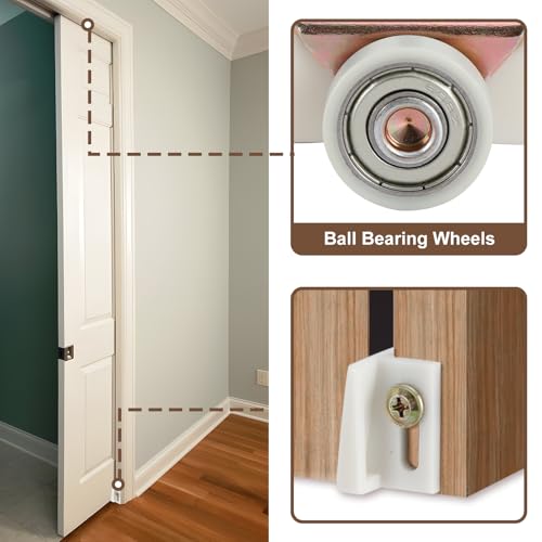 Image of Pocket Door Commercial Grade Hanger Fits Johnson Part #1125 & Upgrades #1500 Hardware Kit, 1 1 /2 inch Nylon Ball Bearing, 1-1 /4 inch C.T.C, Min. 1 inch Thick Doors, 200lbs Capacity.