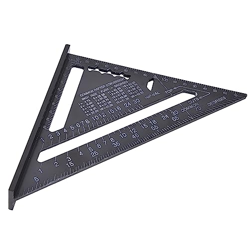 Regla triangular profesional de aluminio negro 0-7 pulgadas miniatura 5