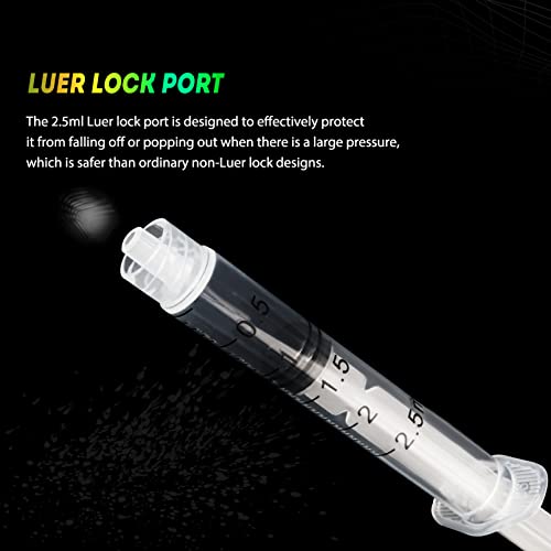Image of 2.5ml Syringe 25 Gauge 1 inch Luer Lock Needle Lab Disposable Syringes 100 Pack