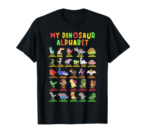 Tipos De Dinosaurios Alfabeto Dino Identificación Camiseta