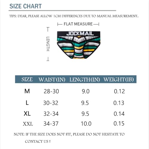 JOCKMAIL 3PCS/PACK Men Briefs Underwear Cotton Mens Rainbow Stripe Underwear Briefs Comfortable Underpants