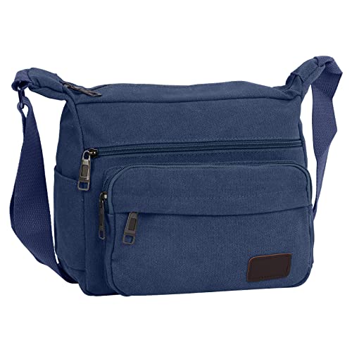 Image of NiCoLa Shoulder Bags Canvas Messenger Bag for Men, Medium Crossbody Bags with Multiple Pockets, Shoulder Bag for Working Dog Walking Cycling Daily Use