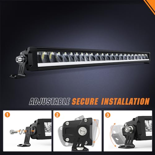 Image of Nilight LED Light Bar with Amber DRL 30 Inch 120W Single Row Light