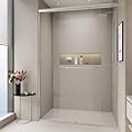 44-48 in. W x 72 in. H Double Sliding Shower Door, Semi-Frameless Bypass Bathroom Sliding Door with 1/4" (6mm) Tempered Glass for Walk-in Shower (Chrome, 48" W x 72" H)