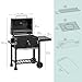 YITAHOME XL Holzkohlegrill BBQ Smoker Grillwagen mit Deluxe Emaille-Kohlenstoffpfanne & Thermometer, Standgrill für Party, Camping, Garten, inkl. Küchenzange und Handschuh