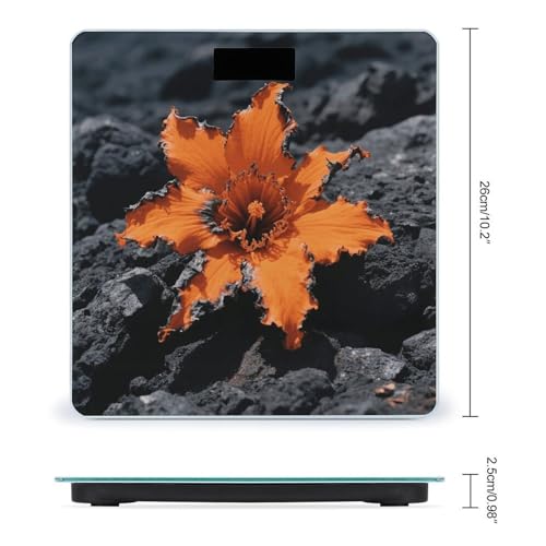 Báscula de baño digital Orange Flowers con vidrio templado miniatura 2
