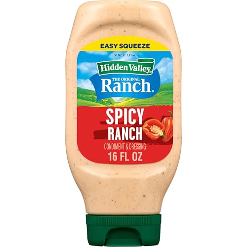 Hidden Valley Spicy Ranch Condiment and Dressing, Easy Squeeze Bottle, 16 Fl Oz (Package May Vary)