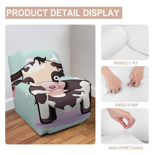 Housse de canapé vache noire extensible 81-119 cm pour fauteuil standard