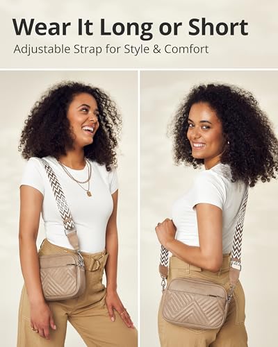 Image of Vantamo Premium Quilted Crossbody Bags for Women with Anti-Pickpocket Clip, Vegan Leather Handbags, Travel Purses for Women