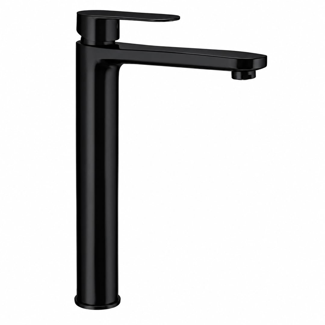 Maipo Dove Black Brass Single Lever Tall Boy Table Mounted Basin Mixer Tap, Deck Mounted Bathroom Basin Faucet, Hot & Cold Water Mixer Tap, Bathroom Sink Mixer, Matte Black Finish-image-39