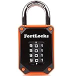 Locker Padlock with Code | Combination Lock for Indoor and Outdoor Use | 7mm Strong Shackle, Heavy-Duty, Cut-Proof | 1-Pack, Orange