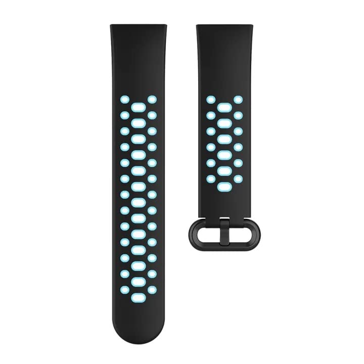 Image of YODI Soft Silicone With Metal Buckal Classic Strap Bands for Redmi Watch 2 Lite /Redmi GPS Smart Watch Only, Comfort and Flexible Straps for Men Women and Kids (BLACK-SKY)