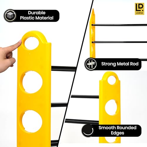 Image of LEOPAX Kaan Premium Multipurpose Shoe Rack | 4-Tier Shoe Storage Organizer, Space-Saving Design, Sturdy & Durable Rack for Entryway, Living Room, Bedroom & Closet - Yellow